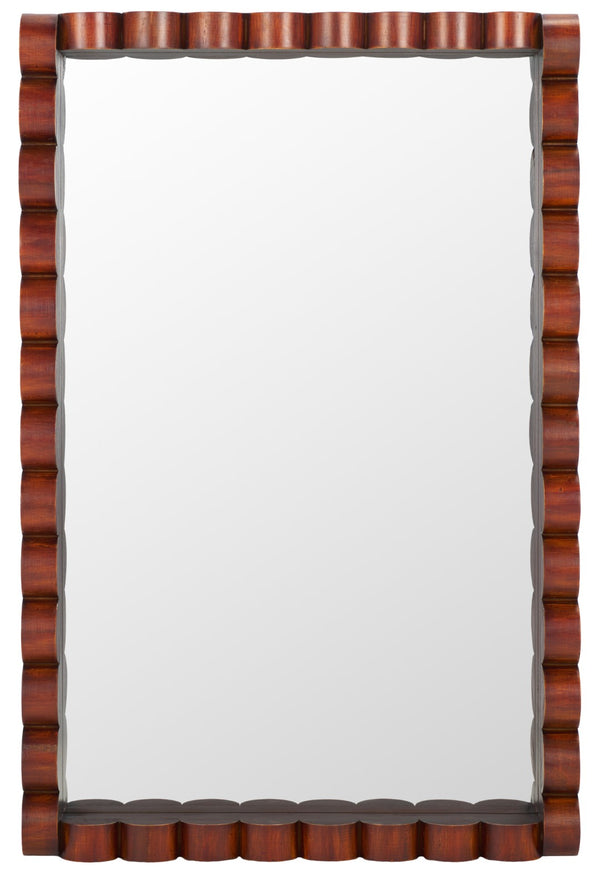 Safavieh Charli Mirror Walnut Pine Wood