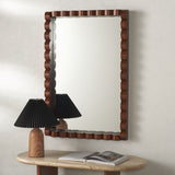 Safavieh Charli Mirror Walnut Pine Wood