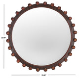 Safavieh Lando Mirror Walnut Fortune Paulownia Wood/Schima Pearl