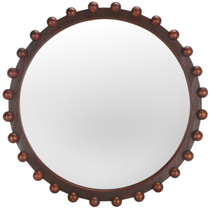 Safavieh Lando Mirror Walnut Fortune Paulownia Wood/Schima Pearl