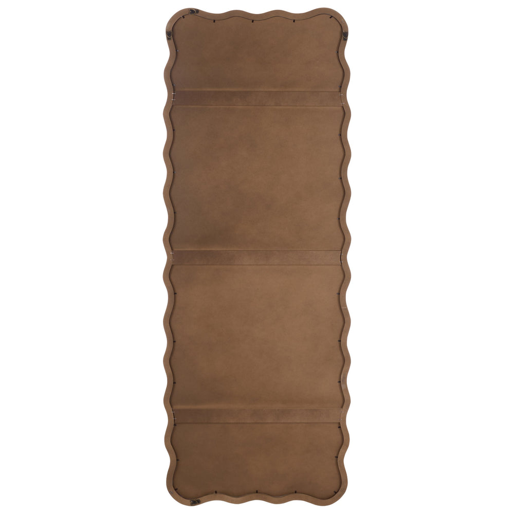Safavieh IZARA Sculptural Full-Length Mirror 23.6" x 63" in Soft White Wood-Look Frame for Bright, Airy Rooms MRR9027A