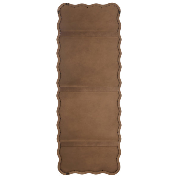 Safavieh IZARA Sculptural Full-Length Mirror 23.6" x 63" in Soft White Wood-Look Frame for Bright, Airy Rooms MRR9027A