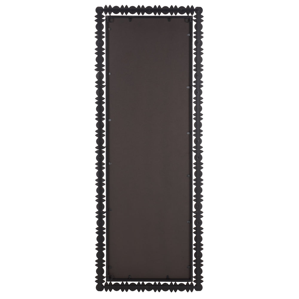 Safavieh AZARIA, Full-Length Pinewood & Black Metal Mirror 24.02"x63.4" — Sculpted Natural Accents, Modern Rustic Elegance MRR9028A