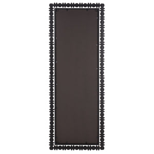 Safavieh AZARIA, Full-Length Pinewood & Black Metal Mirror 24.02"x63.4" — Sculpted Natural Accents, Modern Rustic Elegance MRR9028A
