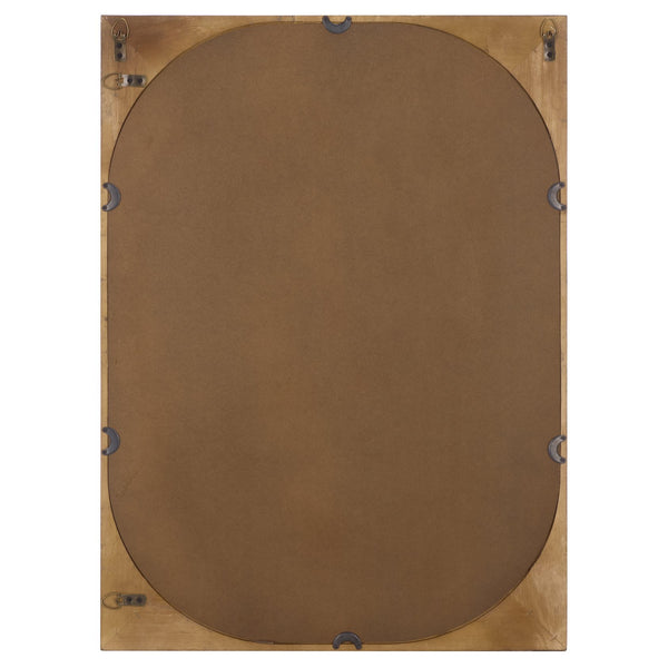 Safavieh ZOLA Rounded-Rectangle Wall Mirror 21x28.9 Brown Rubberwood Frame, Modern Minimalist, Ready-to-Hang MRR9030A