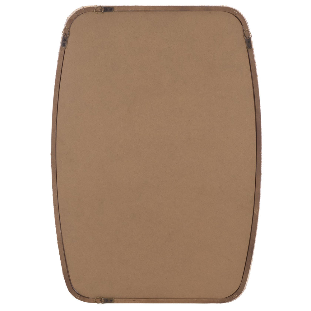 Safavieh LANI Curved Rectangular Mirror with Natural Rattan Frame, 21.26" x 29.92" — Coastal-Boho Wall Accent MRR9032A