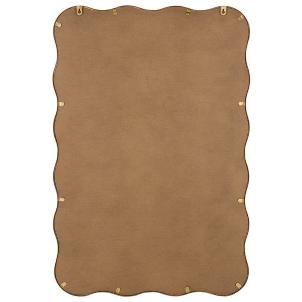 Safavieh ARIANA Scalloped Gold Mirror 24.2"x35.83" — Elegant MDF/Iron Frame, Luxe Accent for Entryways MRR9036A