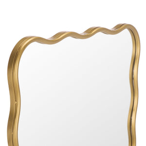 Safavieh ARIANA Scalloped Gold Mirror 24.2"x35.83" — Elegant MDF/Iron Frame, Luxe Accent for Entryways MRR9036A