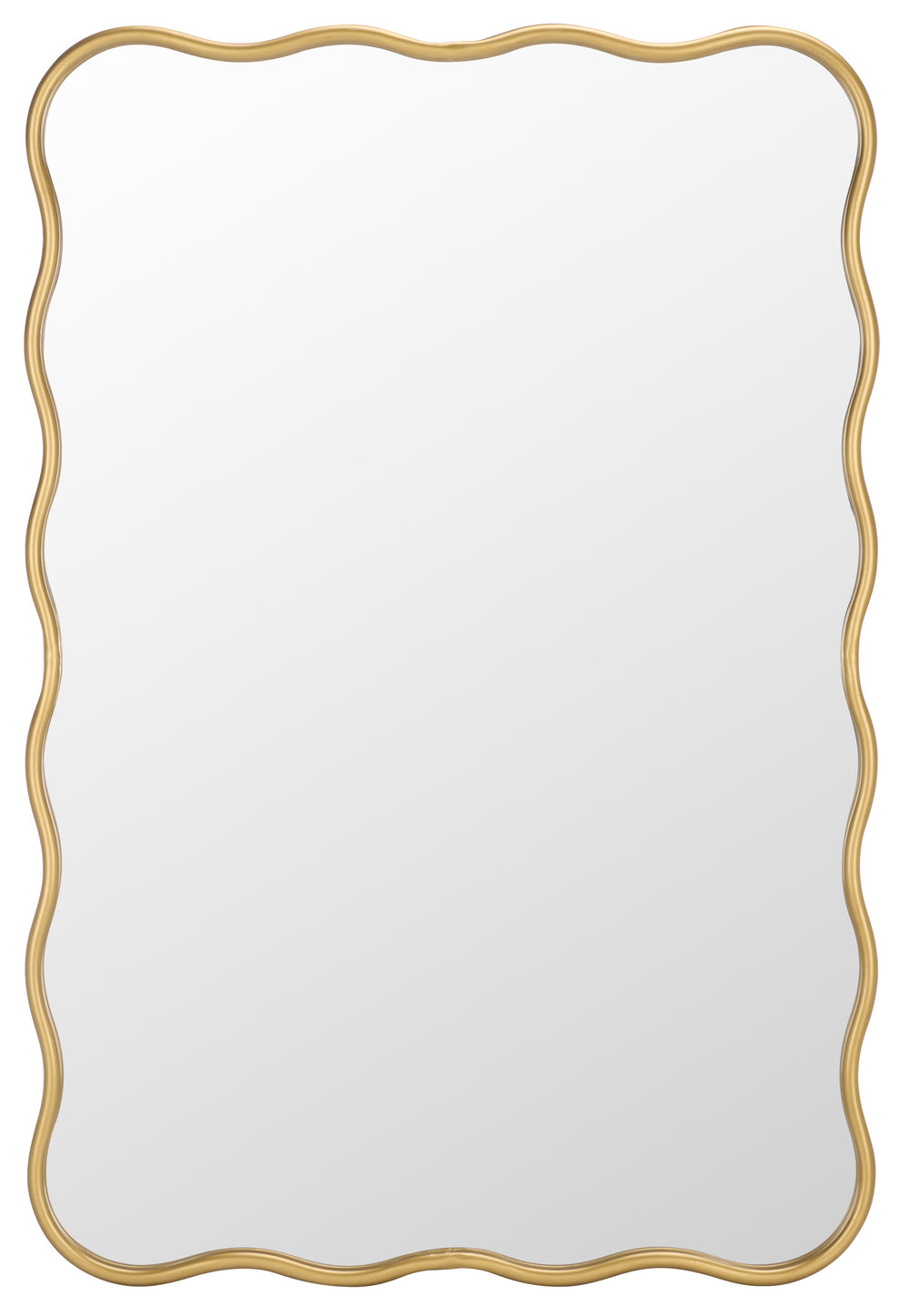Safavieh ARIANA Scalloped Gold Mirror 24.2"x35.83" — Elegant MDF/Iron Frame, Luxe Accent for Entryways MRR9036A