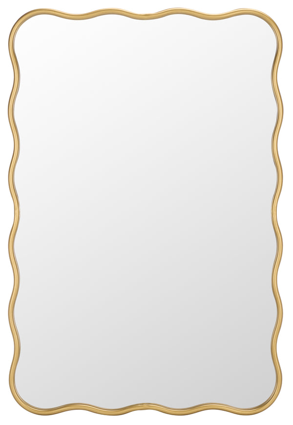Safavieh ARIANA Scalloped Gold Mirror 24.2"x35.83" — Elegant MDF/Iron Frame, Luxe Accent for Entryways MRR9036A