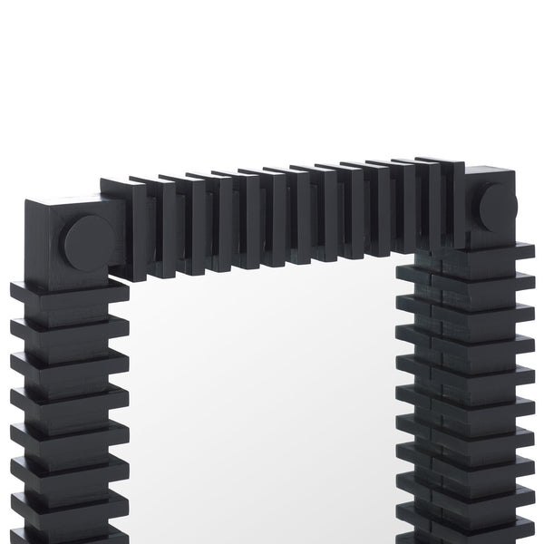 Safavieh Brom, 25.80-inch Black Firwood/Mdf Mirror – Modern Elegance To Elevate Your Living Space Decor Black 40% Fir Wood ,30% Mirror ,30% Mdf Mrr9037a