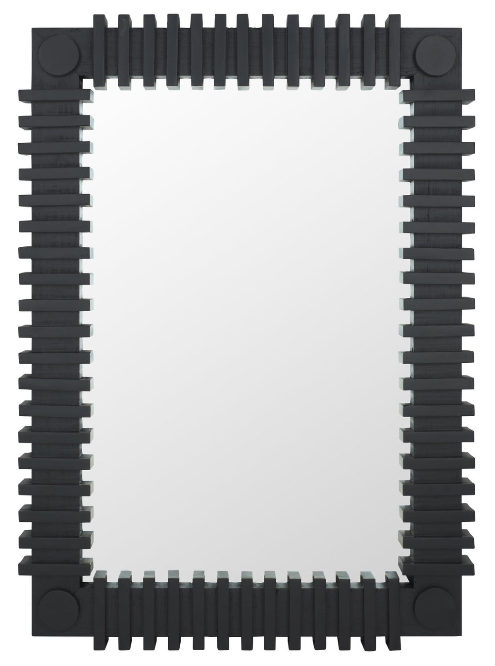 Safavieh BROM Mirror - 25.8" x 36" Black Jagged-Edge Frame, Industrial Style for Living Rooms & Entryways MRR9037A