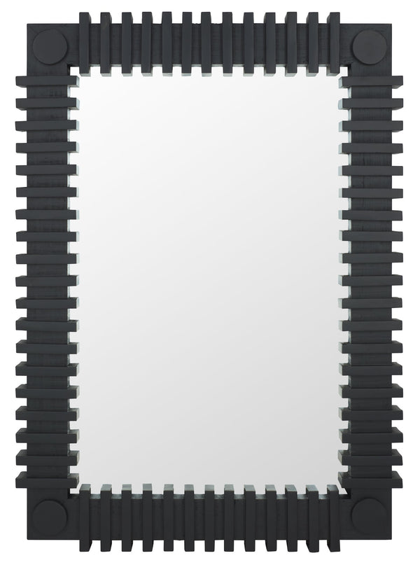 Safavieh Brom, 25.80-inch Black Firwood/Mdf Mirror – Modern Elegance To Elevate Your Living Space Decor Black 40% Fir Wood ,30% Mirror ,30% Mdf Mrr9037a