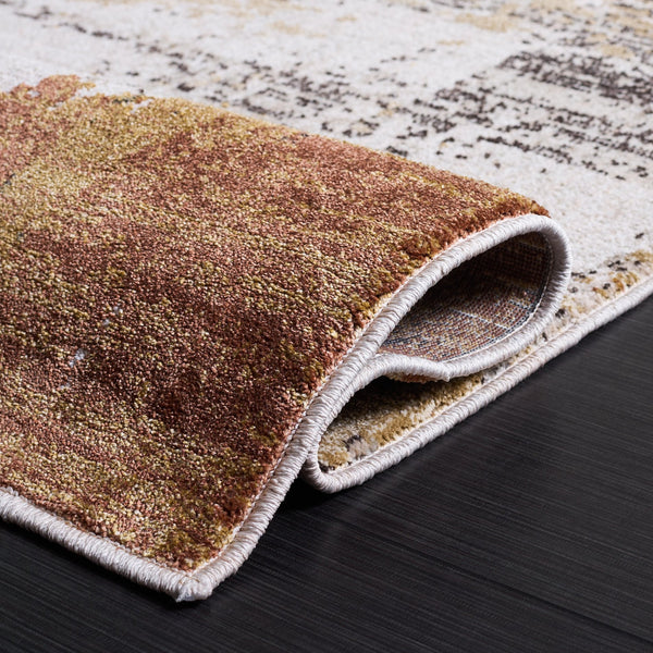 Safavieh Marvel Low-Pile Contemporary Area Rug In Dark Beige And Grey — Durable Power-Loomed Belgian Weave, Slip-Resistant Finish 5'-3" x 7'-6" MRV630B-5