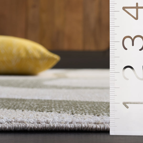 Safavieh Marvel Low-Profile Olive Beige Area Rug 6'7" X 9'6" — Minimalist Belgian Power-Loomed Durable Style MRV650X-7