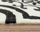 Rizzy Matrix MRX104 Hand Tufted Transitional Wool/Recycled Poly Rug Black/White 8'6" x 11'6"