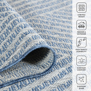 Amer Rugs Maryland Modern Geometric Indoor-outdoor Runner Rug For Living Room, Deck, Patio, Or Porch Makeover Blue Polypropylene Mry10203