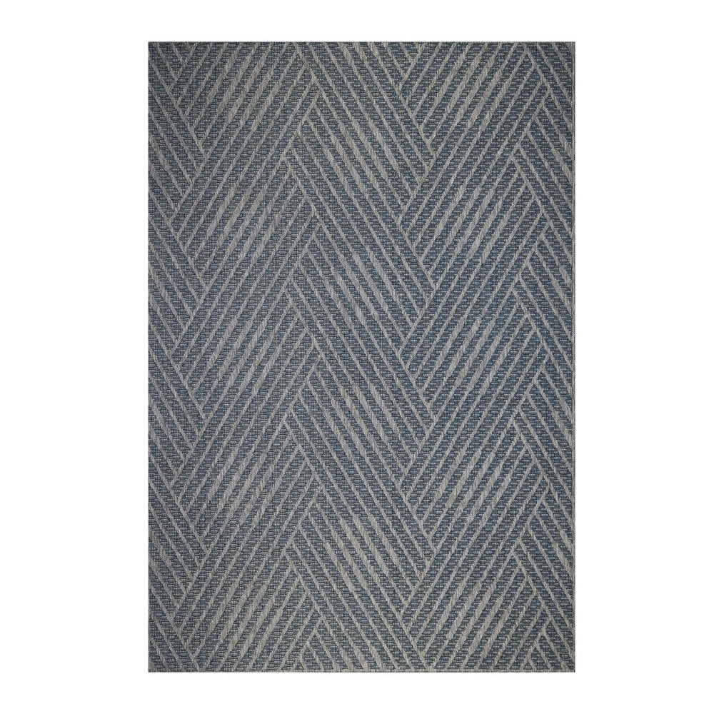 AMER Rugs Maryland Abbel MRY-1 Indoor-Outdoor Machine Made Polypropylene Modern & Contemporary Geometric Rug Blue 6'6" x 9'10"