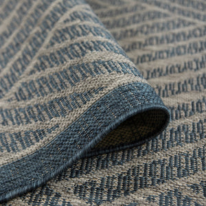 AMER Rugs Maryland Abbel MRY-1 Indoor-Outdoor Machine Made Polypropylene Modern & Contemporary Geometric Rug Blue 6'6" x 9'10"