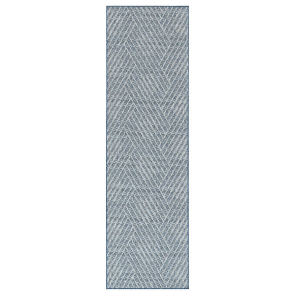 Amer Rugs Maryland Modern Geometric Indoor-outdoor Runner Rug For Living Room, Deck, Patio, Or Porch Makeover Blue Polypropylene Mry12408