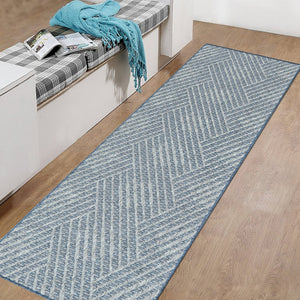 Amer Rugs Maryland Modern Geometric Indoor-outdoor Runner Rug For Living Room, Deck, Patio, Or Porch Makeover Blue Polypropylene Mry12408