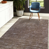 AMER Rugs Maryland Cecil MRY-10 Indoor-Outdoor Machine Made Polypropylene Modern & Contemporary Striped Rug Brown 6'6" x 9'10"