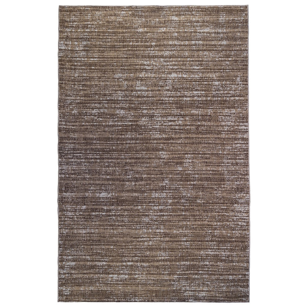 AMER Rugs Maryland Cecil MRY-10 Indoor-Outdoor Machine Made Polypropylene Modern & Contemporary Striped Rug Brown 6'6" x 9'10"