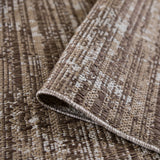 AMER Rugs Maryland Cecil MRY-10 Indoor-Outdoor Machine Made Polypropylene Modern & Contemporary Striped Rug Brown 6'6" x 9'10"