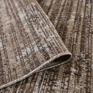 AMER Rugs Maryland Cecil MRY-10 Indoor-Outdoor Machine Made Polypropylene Modern & Contemporary Striped Rug Brown 6'6" x 9'10"