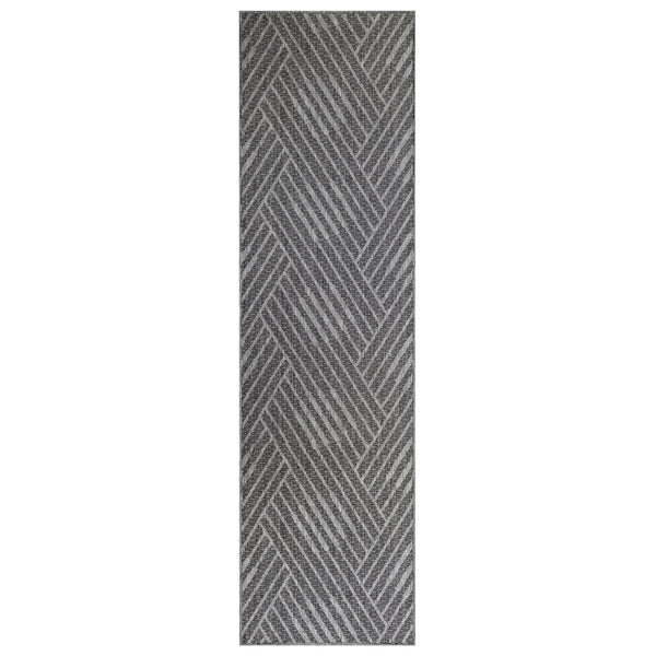 Amer Rugs Maryland Modern Geometric Indoor-outdoor Runner Rug For Living Room, Deck, Patio, Or Porch Makeover Fossil Gray Polypropylene Mry22408