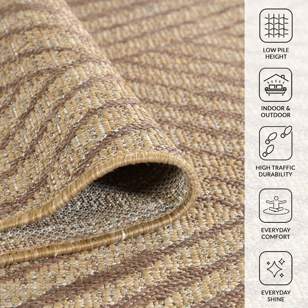 Amer Rugs Maryland Modern Geometric Indoor-outdoor Runner Rug For Living Room, Deck, Patio, Or Porch Makeover Beige Polypropylene Mry30406