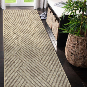 Amer Rugs Maryland Modern Geometric Indoor-outdoor Runner Rug For Living Room, Deck, Patio, Or Porch Makeover Beige Polypropylene Mry32408