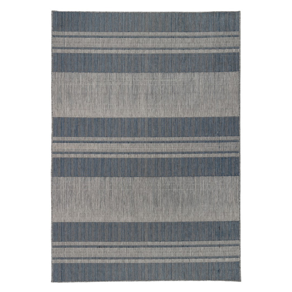 AMER Rugs Maryland Blessy MRY-6 Indoor-Outdoor Machine Made Polypropylene Modern & Contemporary Striped Rug Blue 6'6" x 9'10"