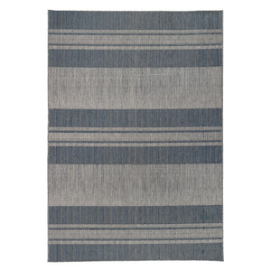 AMER Rugs Maryland Blessy MRY-6 Indoor-Outdoor Machine Made Polypropylene Modern & Contemporary Striped Rug Blue 6'6" x 9'10"