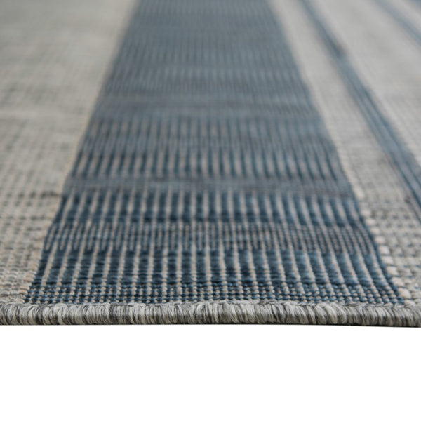 AMER Rugs Maryland Blessy MRY-6 Indoor-Outdoor Machine Made Polypropylene Modern & Contemporary Striped Rug Blue 6'6" x 9'10"