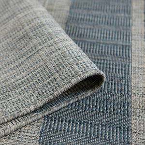 AMER Rugs Maryland Blessy MRY-6 Indoor-Outdoor Machine Made Polypropylene Modern & Contemporary Striped Rug Blue 6'6" x 9'10"