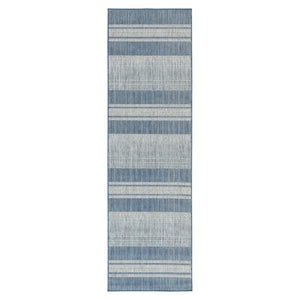 Amer Rugs Maryland Modern Striped Indoor-outdoor Rug - Durable, Easy-care Design For Stylish Spaces Blue,Ivory Polypropylene Mry62408