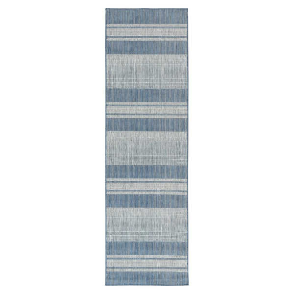 Amer Rugs Maryland Modern Striped Indoor-outdoor Rug - Durable, Easy-care Design For Stylish Spaces Blue,Ivory Polypropylene Mry62408