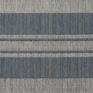 AMER Rugs Maryland Blessy MRY-6 Indoor-Outdoor Machine Made Polypropylene Modern & Contemporary Striped Rug Blue 6'6" x 9'10"