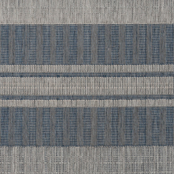 AMER Rugs Maryland Blessy MRY-6 Indoor-Outdoor Machine Made Polypropylene Modern & Contemporary Striped Rug Blue 6'6" x 9'10"