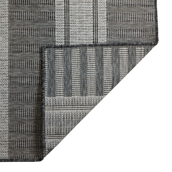 AMER Rugs Maryland Blessy MRY-7 Indoor-Outdoor Machine Made Polypropylene Modern & Contemporary Striped Rug Silver 6'6" x 9'10"