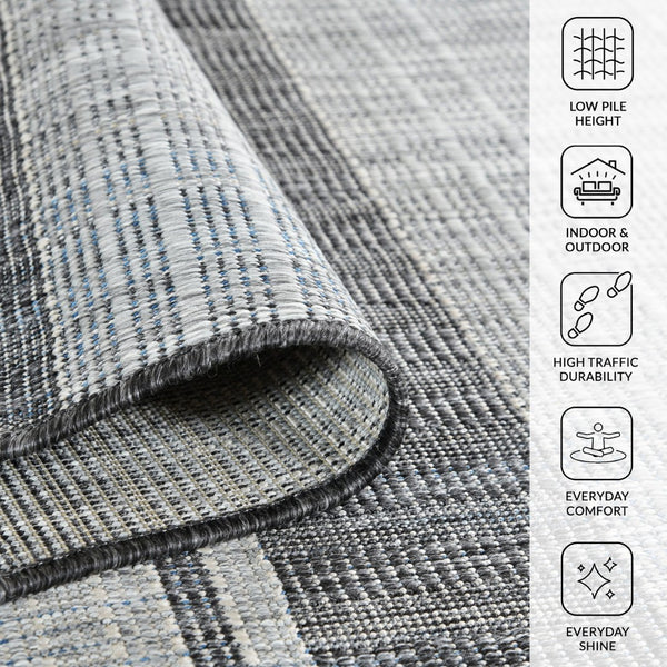 Amer Rugs Maryland Modern Striped Indoor-outdoor Rug - Durable, Easy-care Design For Stylish Spaces Silver,Taupe Gray Polypropylene Mry72408