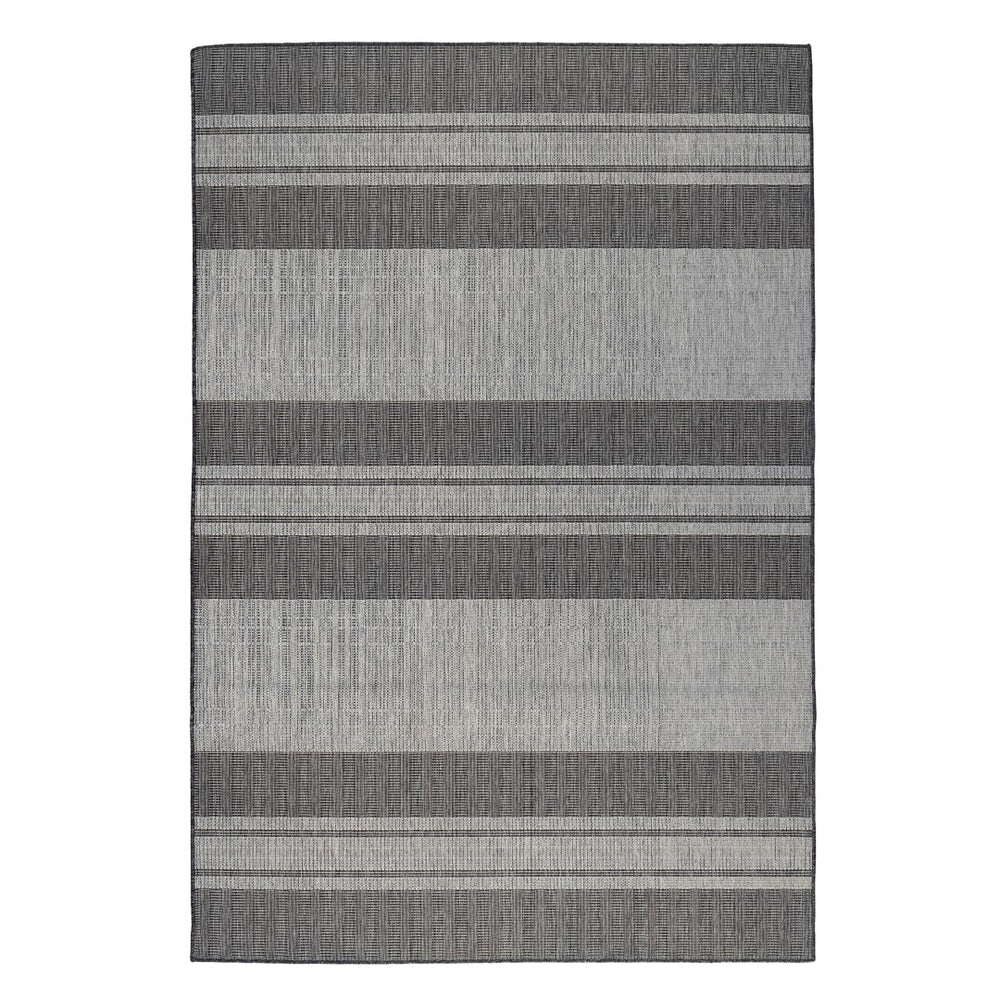 AMER Rugs Maryland Blessy MRY-7 Indoor-Outdoor Machine Made Polypropylene Modern & Contemporary Striped Rug Silver 6'6" x 9'10"