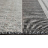 AMER Rugs Maryland Blessy MRY-7 Indoor-Outdoor Machine Made Polypropylene Modern & Contemporary Striped Rug Silver 6'6" x 9'10"