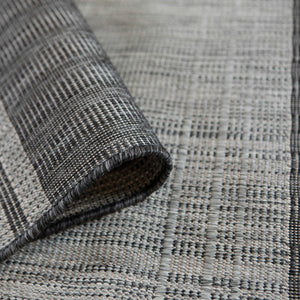 AMER Rugs Maryland Blessy MRY-7 Indoor-Outdoor Machine Made Polypropylene Modern & Contemporary Striped Rug Silver 6'6" x 9'10"