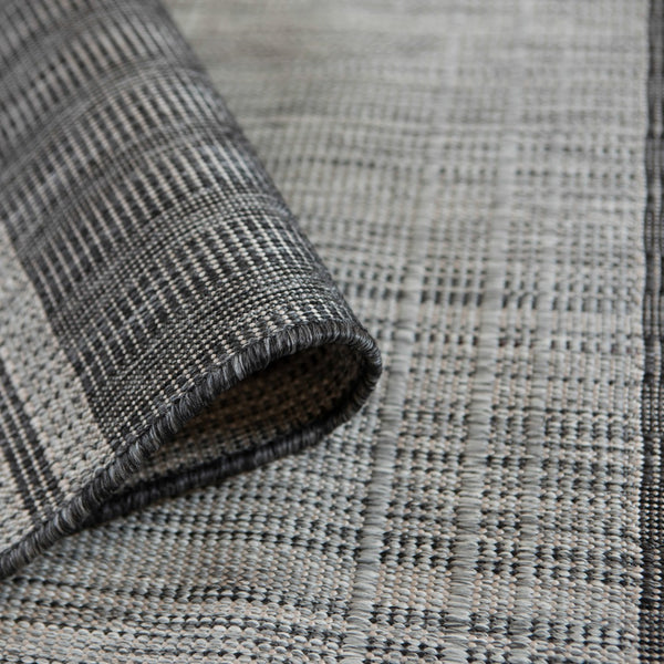 AMER Rugs Maryland Blessy MRY-7 Indoor-Outdoor Machine Made Polypropylene Modern & Contemporary Striped Rug Silver 6'6" x 9'10"