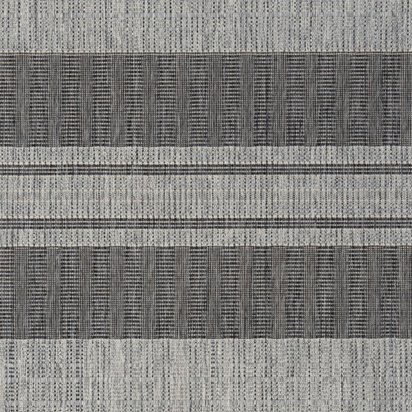 AMER Rugs Maryland Blessy MRY-7 Indoor-Outdoor Machine Made Polypropylene Modern & Contemporary Striped Rug Silver 6'6" x 9'10"