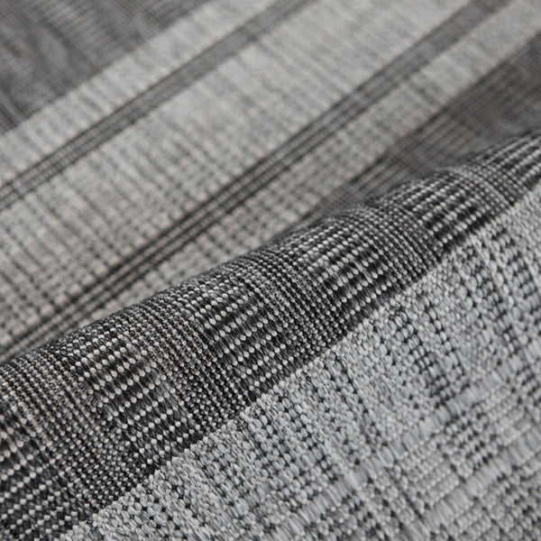 AMER Rugs Maryland Blessy MRY-7 Indoor-Outdoor Machine Made Polypropylene Modern & Contemporary Striped Rug Silver 6'6" x 9'10"