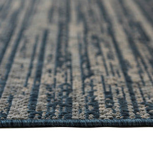AMER Rugs Maryland Cecil MRY-8 Indoor-Outdoor Machine Made Polypropylene Modern & Contemporary Striped Rug Blue 6'6" x 9'10"