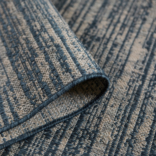 AMER Rugs Maryland Cecil MRY-8 Indoor-Outdoor Machine Made Polypropylene Modern & Contemporary Striped Rug Blue 6'6" x 9'10"